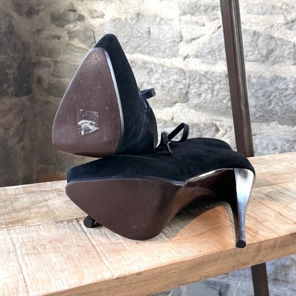 Lanvin Black Suede Platform Booties - Picture 6 of 8